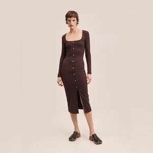MANGO Ribbed knit dress